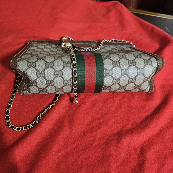 Gucci GG Canvas Web Stripe Crossbody Bag in Brown/Beige/Green/Red - Picture 10 of 16